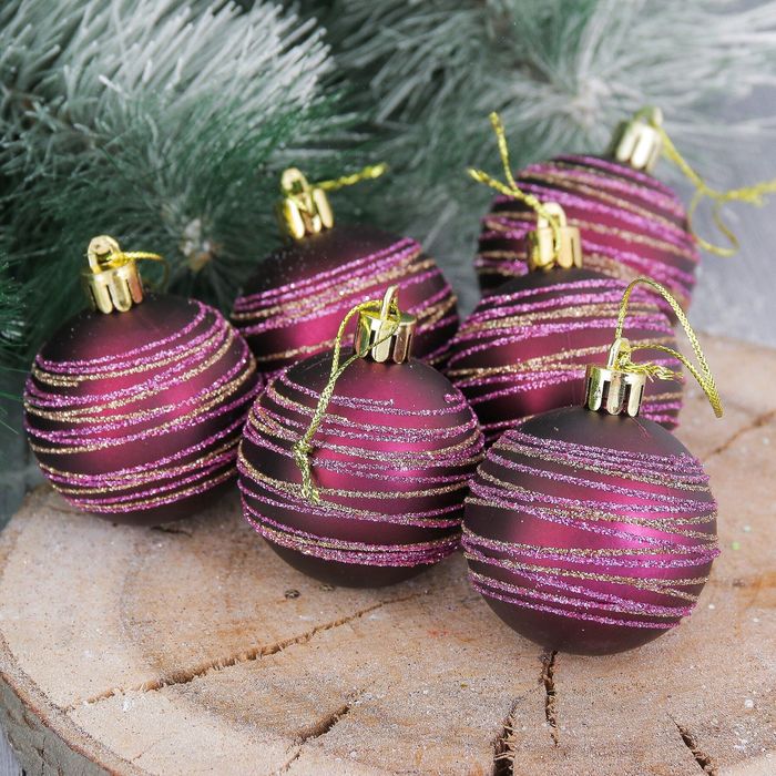 Набор шаров пластик "Марсаль" d-5 см 6 шт