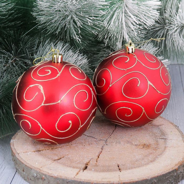 Набор шаров пластик "Элит" d-10 см 4 шт красный