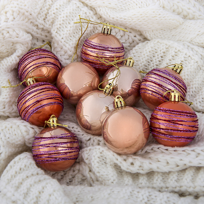 Набор шаров пластик "Пояс Ориона" d-5 см 20 шт золото