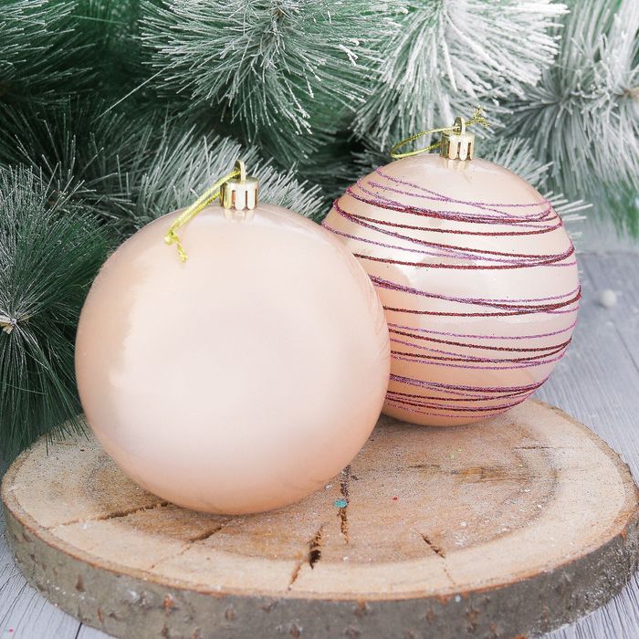 Набор шаров пластик "Пояс Ориона" d-10 см 8 шт золото