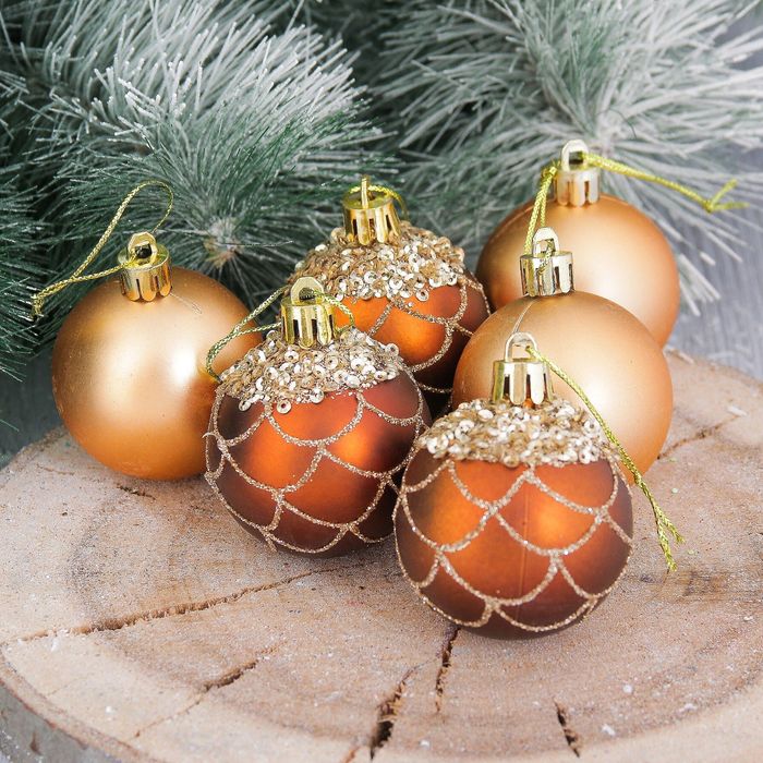 Набор шаров пластик "Шоколад" d-5 см 12 шт