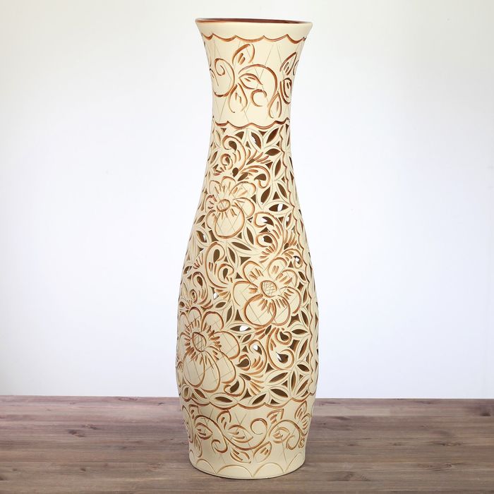 Ваза "Нора" резка коричн