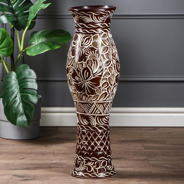 Ваза "Ивона" большая резка хай-тек микс