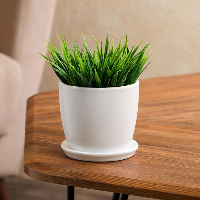 Цветочный горшок "Осень" 0,5 л глянец белый лак