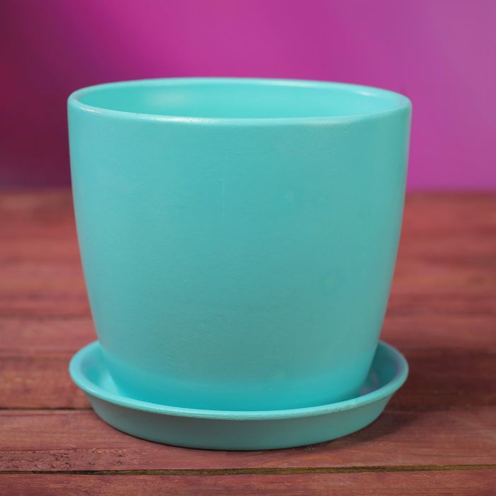 Кашпо "Осень" 0,5 л глянец бирюза лак