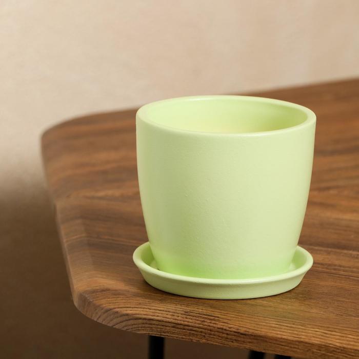 Кашпо "Осень" 0,5 л глянец фисташка лак