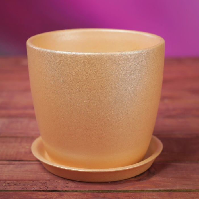 Цветочный горшок "Осень" 0,5 л перламутр карамель лак