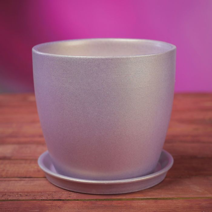 Кашпо "Осень" 1,0 л перламутр фиолетовый лак