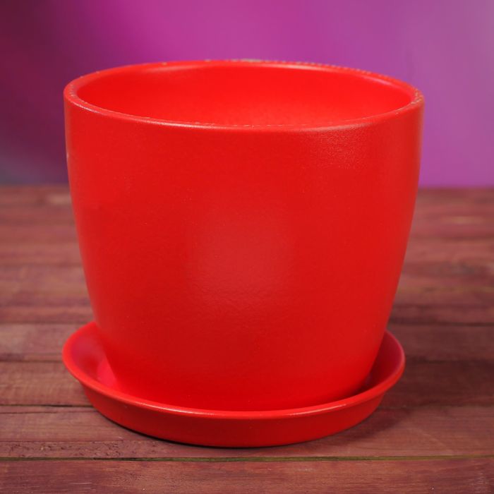 Цветочный горшок "Осень" 2,0 л глянец красный лак