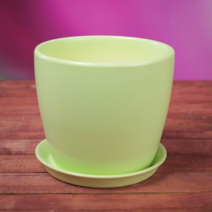 Кашпо "Осень" 2,0 л глянец фисташка лак