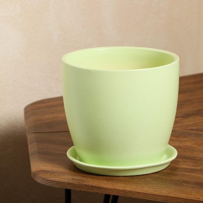 Кашпо "Осень" 3,0 л глянец фисташка лак