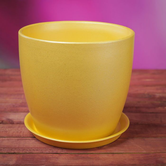 Кашпо "Осень" 3,0 л перламутр желтый лак