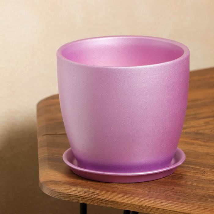 Цветочный горшок "Осень" 3,0 л перламутр фиолетовый лак