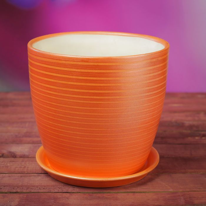 Кашпо "Осень" 3,0 л серпантин лосось лак