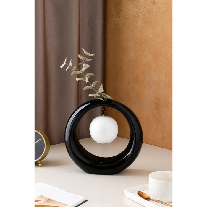 Ваза "Орбита", подвесная планета, чёрно-белая