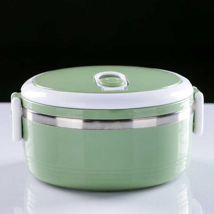 Ланч-бокс 0.7 л «Пикник», 1 тарелка, внутри металл, микс, 15х8.5х8.5 см