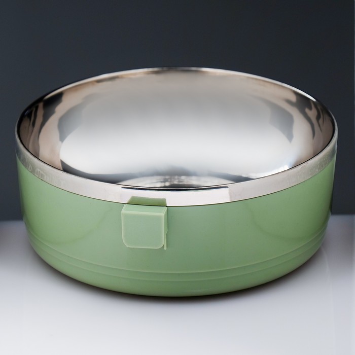 Ланч-бокс 2,1л, внутри металл, 3 тарелки "Пикник" МИКС, 15*16*20см