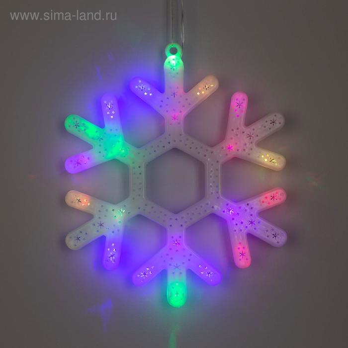 Светодиодная фигура «Снежинка» 30 см, пластик, 220 В, свечение мульти (RG/RB) светодиодная фигура дед мороз на парашюте 19 × 42 см пластик 220 в свечение мульти rg rb