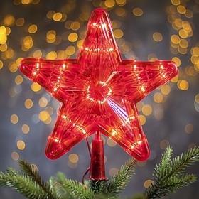 Фигура "Звезда Красная ёлочная" 24Х24 см, пластик, 30 ламп,2 м провод, 240V КРАСНЫЙ