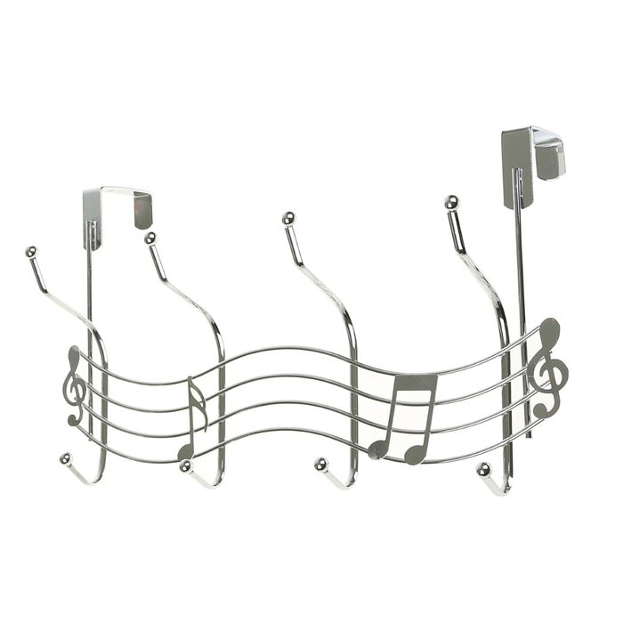 Вешалка надверная, 4 двойных крючка "Мелодия"