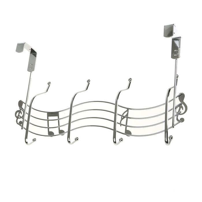 Вешалка надверная, 4 двойных крючка "Мелодия"