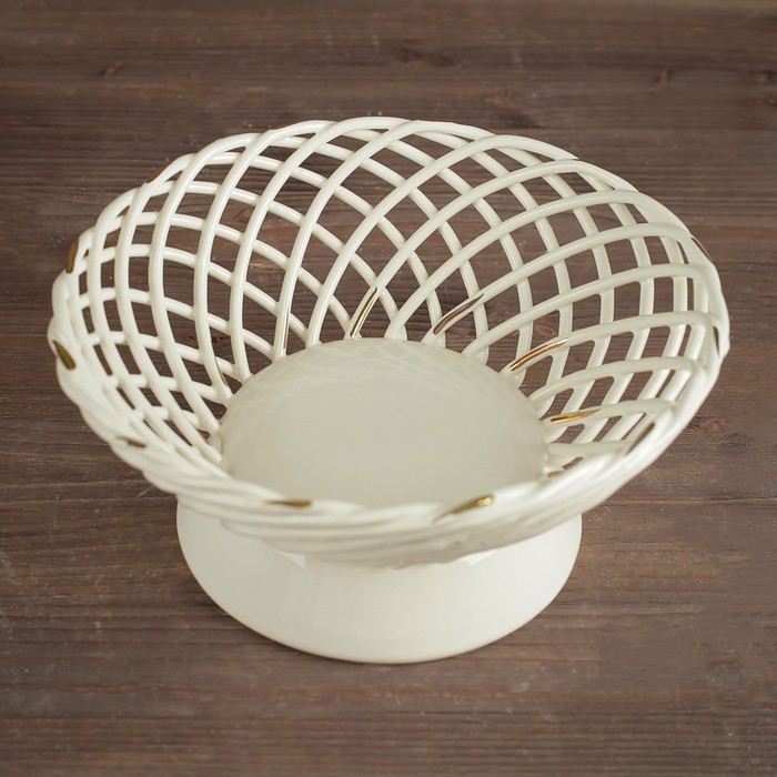 Конфетница "Поляна", белая, 18 см, микс