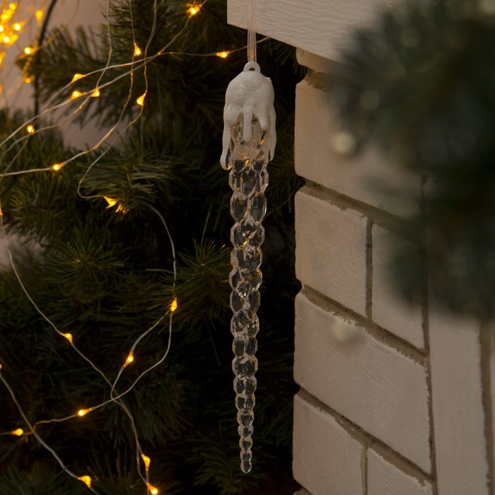 Сосулька светодиодная "Рифленая" (батарейки в комплекте) 25 см, 1 LED, МУЛЬТИ