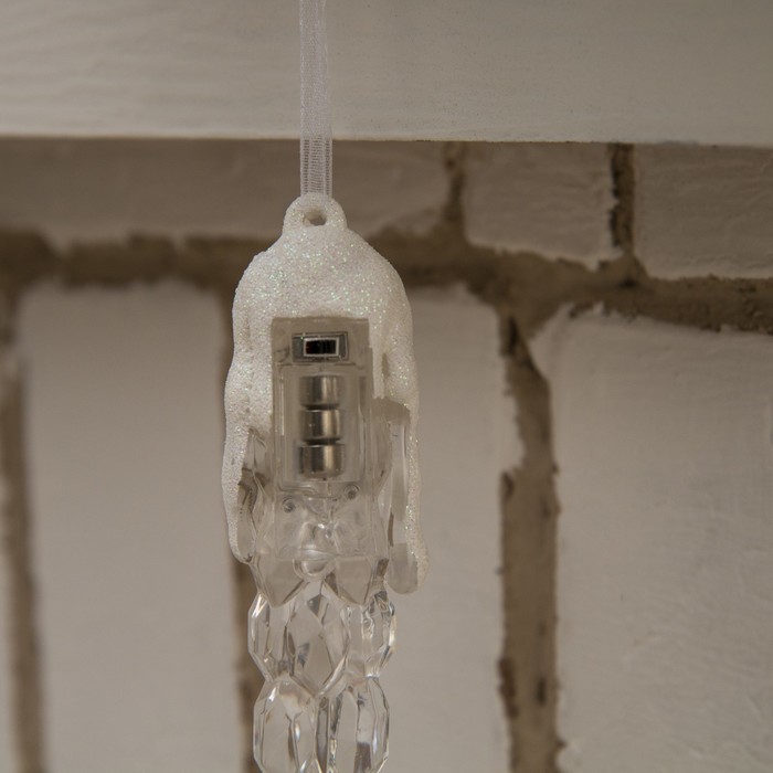 Сосулька светодиодная "Рифленая" (батарейки в комплекте) 25 см, 1 LED, БЕЛЫЙ