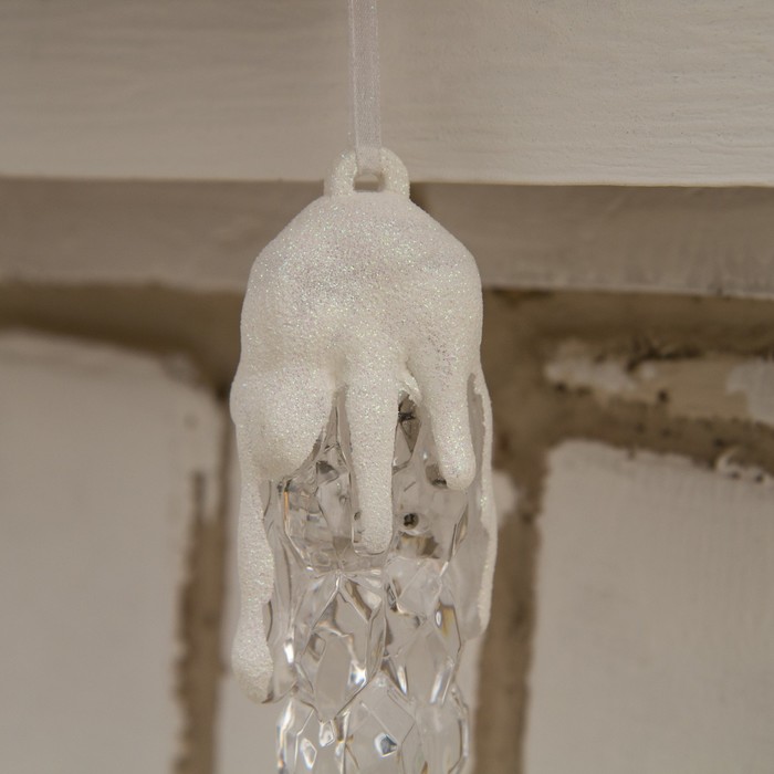 Сосулька светодиодная "Рифленая" (батарейки в комплекте) 34 см, 1 LED, МУЛЬТИ