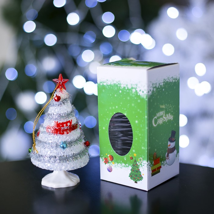 Игрушка световая "Ёлочка" (батарейки в комплекте) 7 х 13 см, 1 LED, RGB, СЕРЕБРО