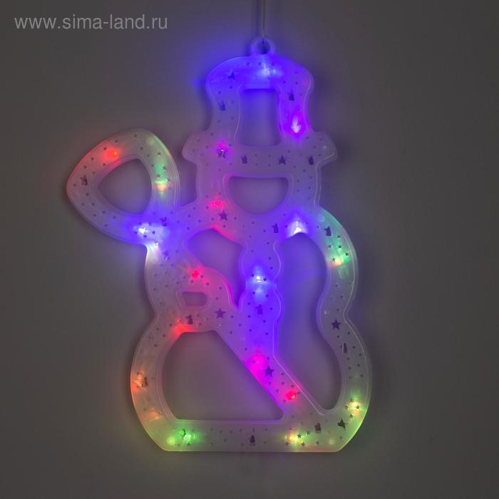 Фигура Снеговик с метлой 30х24 см, пластик, 20 LED, 240V RG/RB