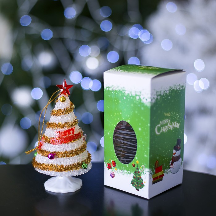 Игрушка световая "Ёлочка" (батарейки в комплекте) 7 х 13 см, 1 LED, RGB, ЗОЛОТО