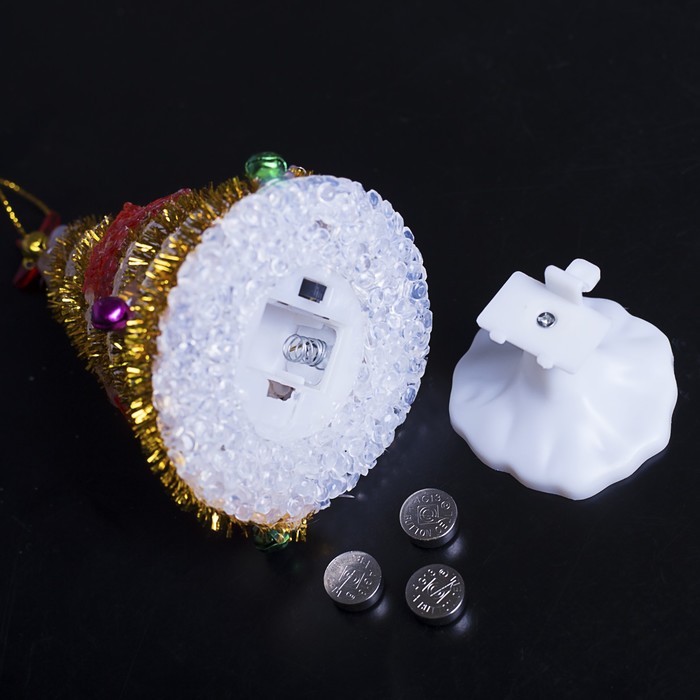 Игрушка световая "Ёлочка" (батарейки в комплекте) 7 х 13 см, 1 LED, RGB, ЗОЛОТО