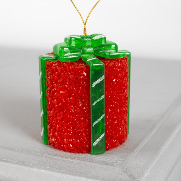 Игрушка световая "Подарок" (батарейки в комплекте) 7 х 8,5 см, 1 LED, RGB, КРАСНЫЙ