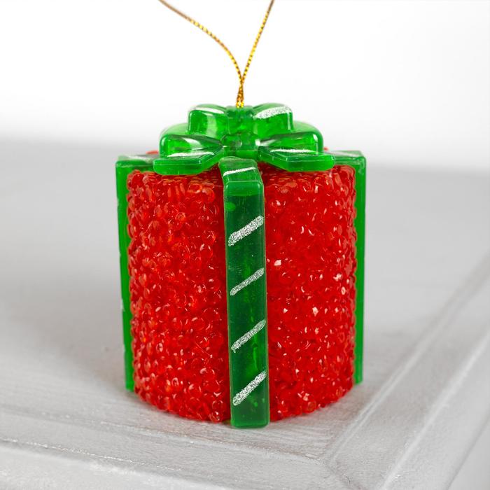 Игрушка световая "Подарок" (батарейки в комплекте) 7 х 8,5 см, 1 LED, RGB, КРАСНЫЙ