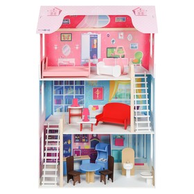 Кукольный домик «Вдохновение», (16 предметов мебели, 2 лестницы) от Сима-ленд