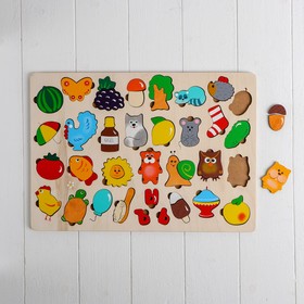 

Рамка - вкладыш «Азбука в картинках» 48 деталей, буквы-наклейки в комплекте