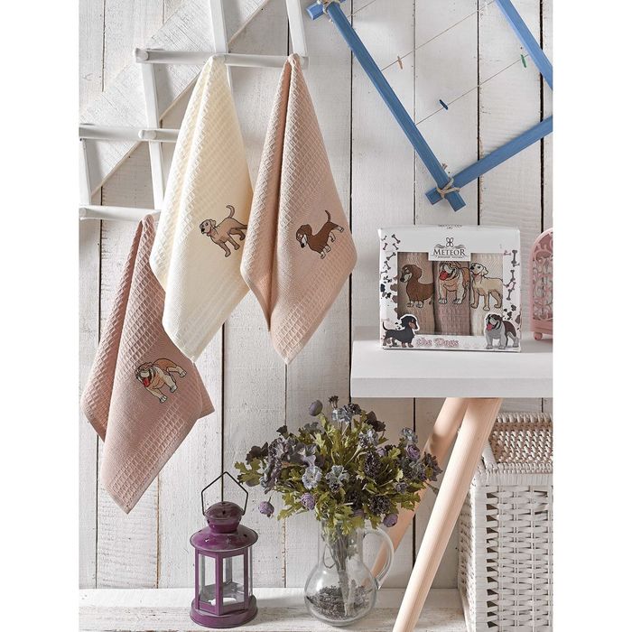 Салфетка вафельная METEOR в коробке 40х60 3 шт VENUS V1, 230 гр/м2, хл.100%