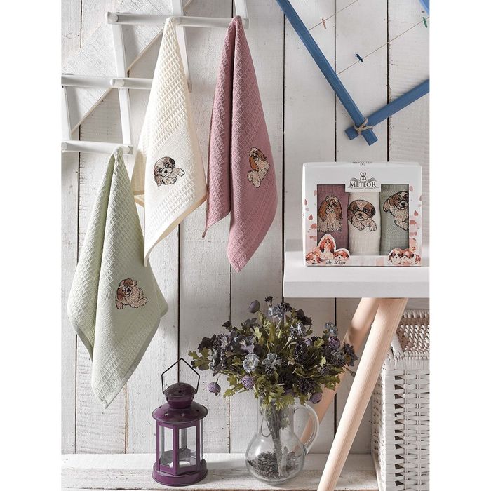 Салфетка вафельная METEOR в коробке 40х60 3 шт VENUS V2, 230 гр/м2, хл.100%