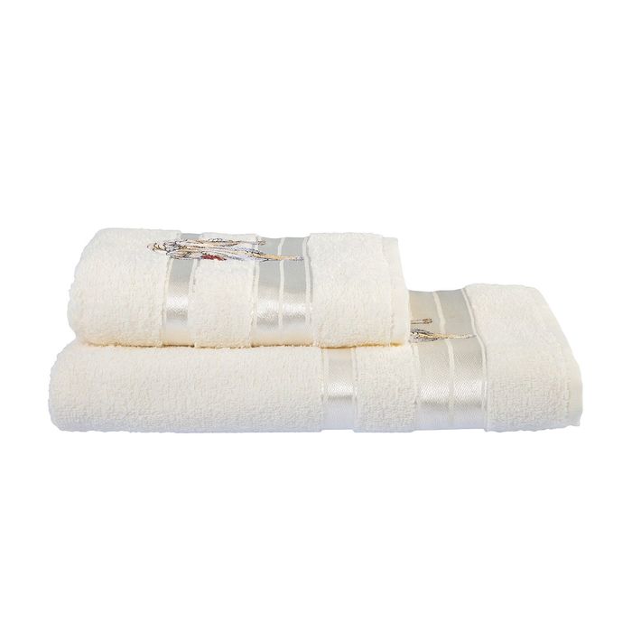 КМП TWO DOLPHINS в коробке 50x90,70х140 2 шт LITTLE PUPPY кремовый, 420 гр/м2, хл.100%