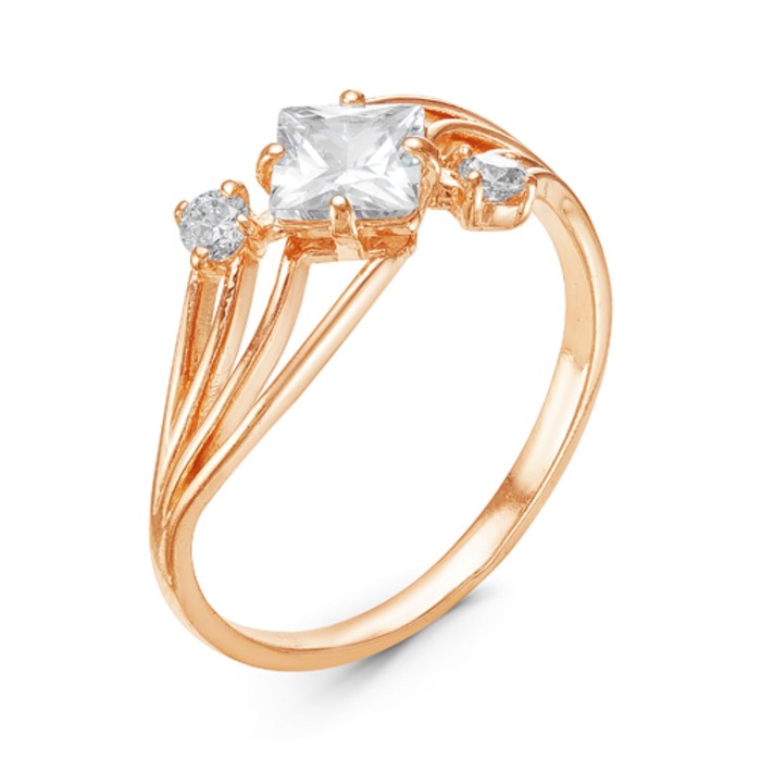 Кольцо "Галактика", позолота, цвет белый, 17.5 размер