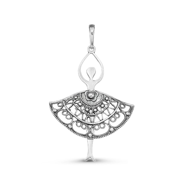 Подвеска "Балерина", посеребрение