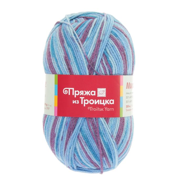 Пряжа "Мираж" 50% шерсть, 50% акрил 330м/100гр (7070, принт)