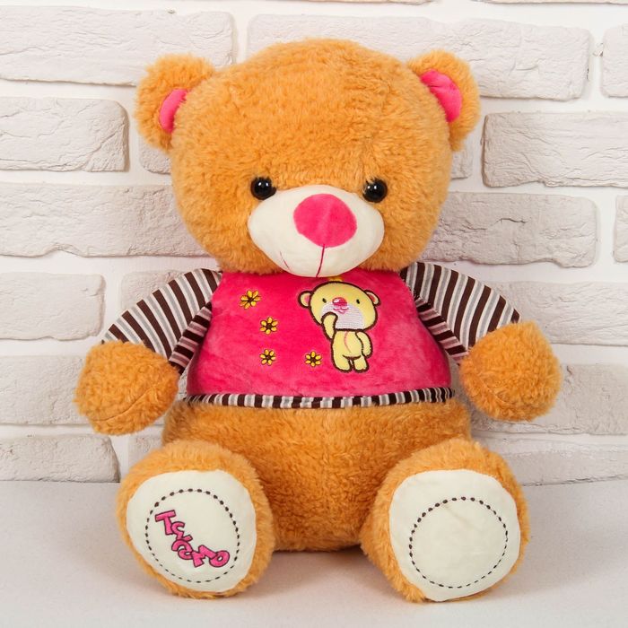 Мягкая игрушка "Медведь" в кофте с вышивкой №2, МИКС