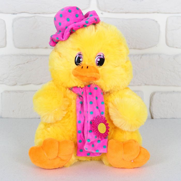 Мягкая игрушка "Утка с шарфом", 24 см, МИКС