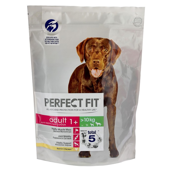 Сухой корм Perfect Fit для собак средних и крупных пород, курица, 800 г