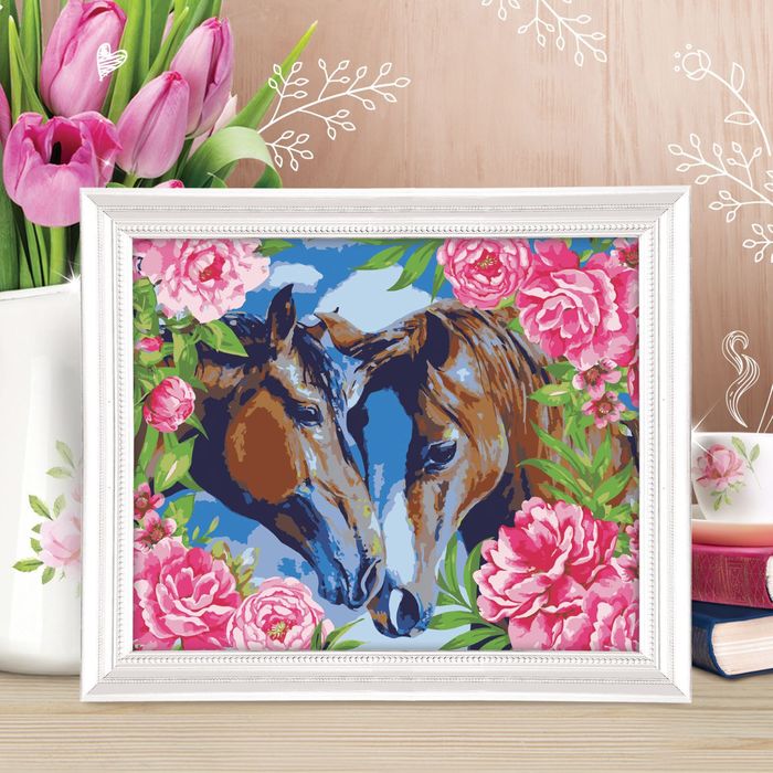 Роспись по номерам без подрамника "Лошади", 40 х 50 см