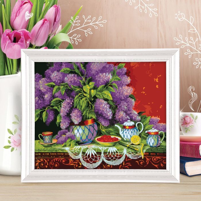 Роспись по номерам без подрамника "Сирень", 40 х 50 см
