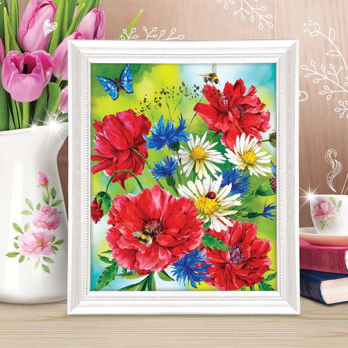 Роспись по номерам без подрамника "Маки", 40 х 50 см