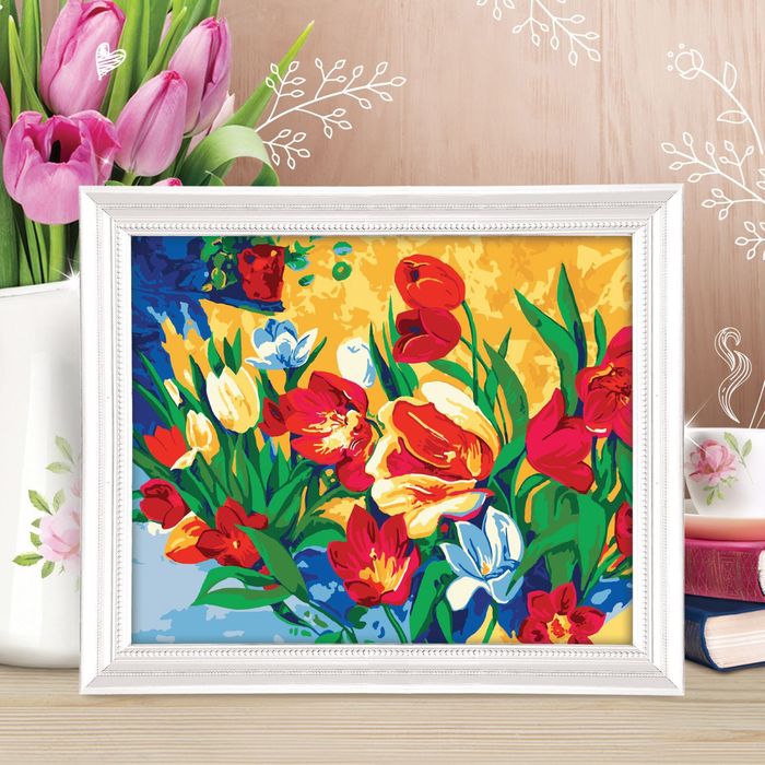 Роспись по номерам без подрамника "Тюльпаны", 40 х 50 см